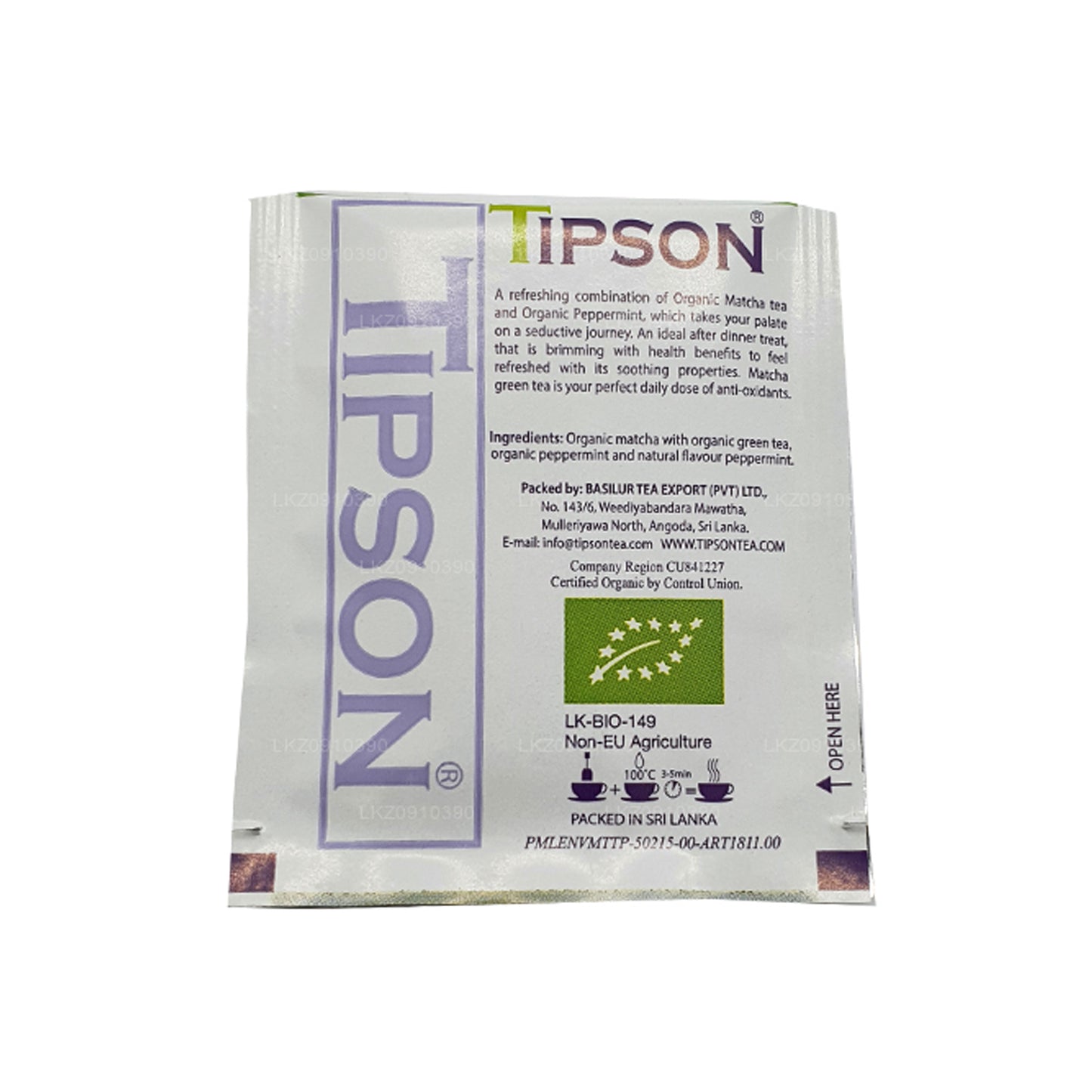 Tipson Tea Organic Matcha and Mint (37.5g)