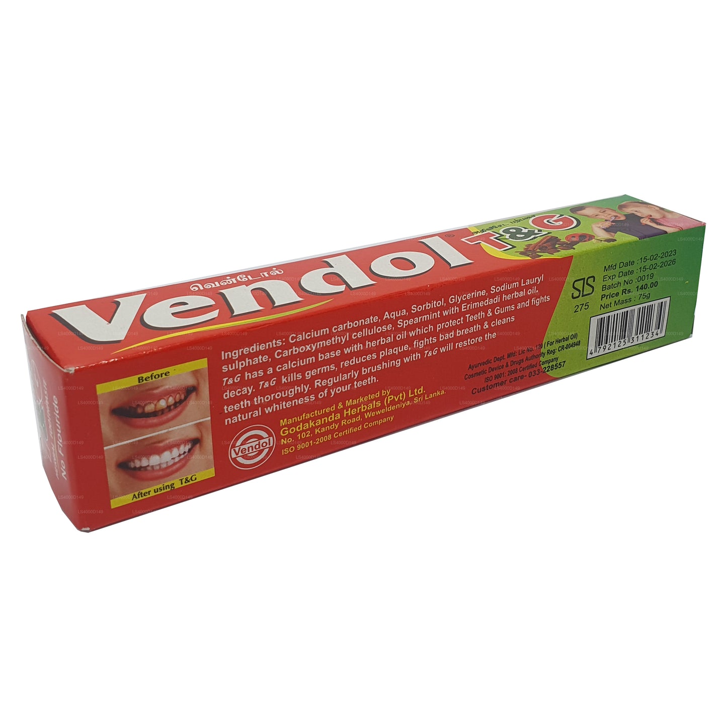 Vendol T and G Toothpaste