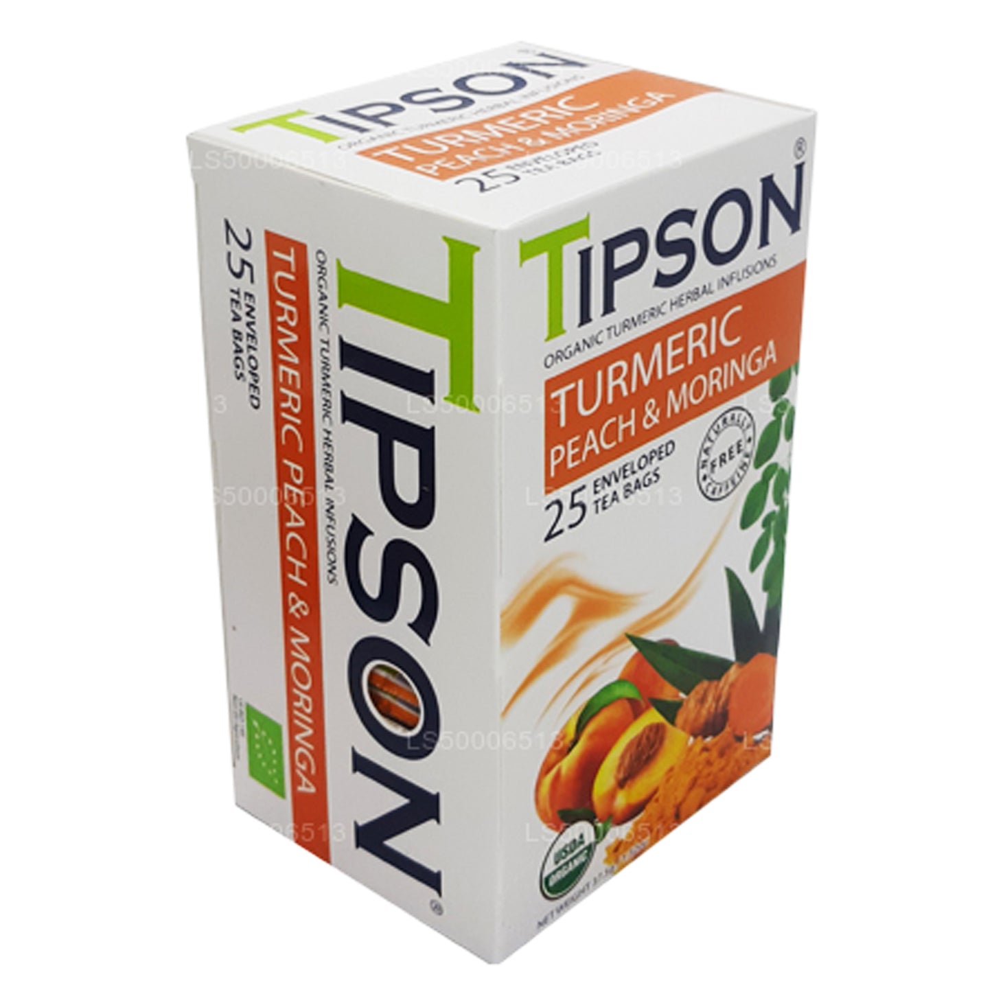 Tipson Turmeric Peach & Moringa 25 Enveloped Tea Bags (37.5g)