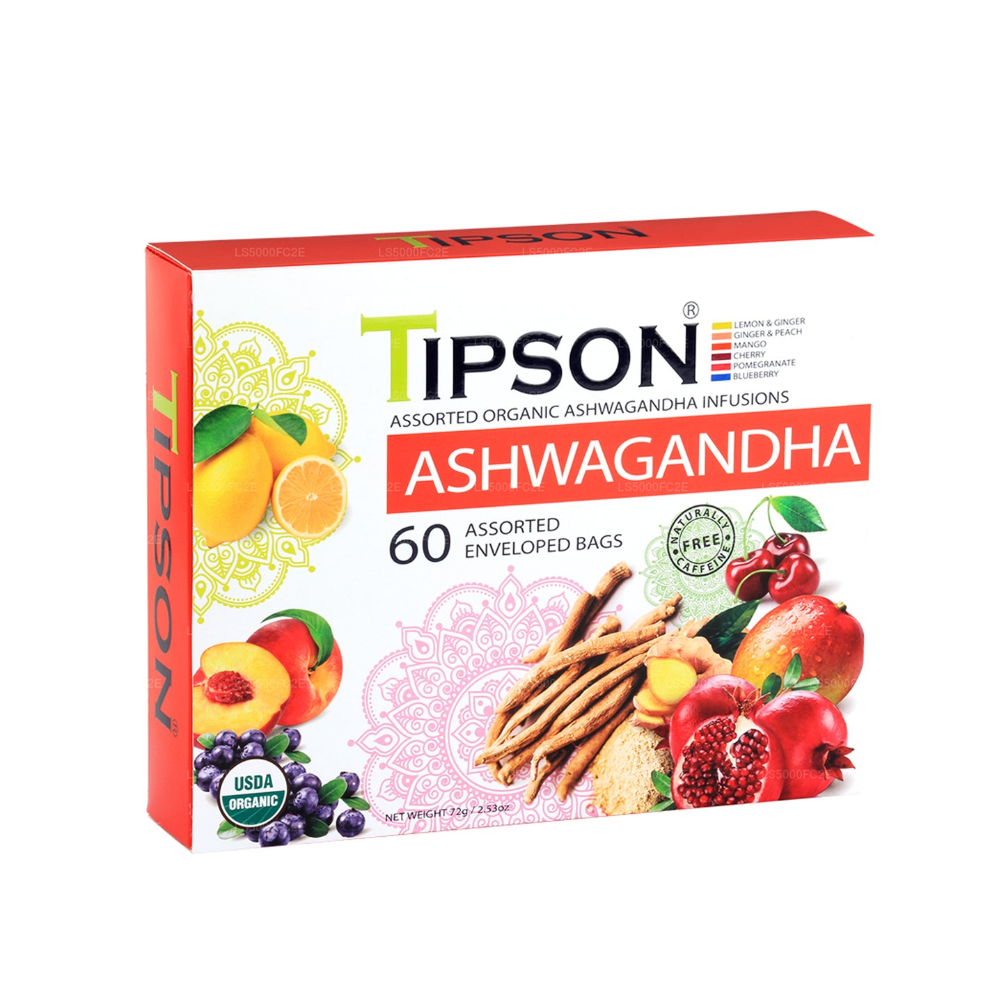 Tipson Čaj Organický Ashwagandha rozmanitý (72g)