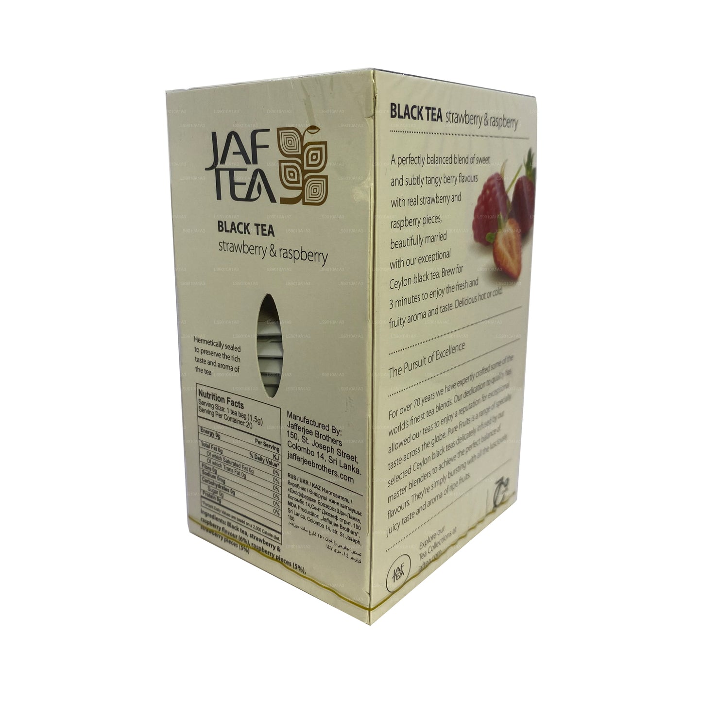 Jaf Tea Strawberry and Raspberry Black Tea (30g) 20 Envelope Tea Bags