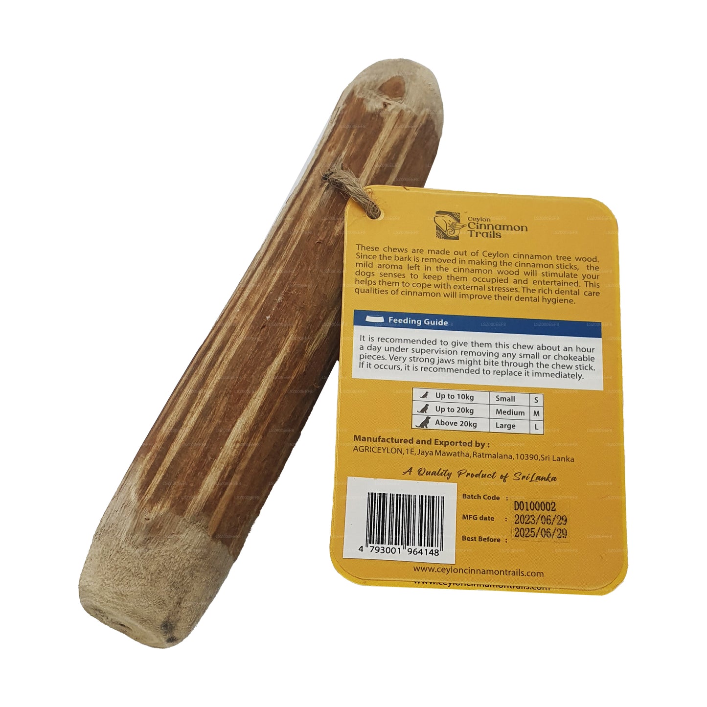 Ceylon Cinnamon Trails se skořicovým dřevem pro psy žvýkačka „malá“