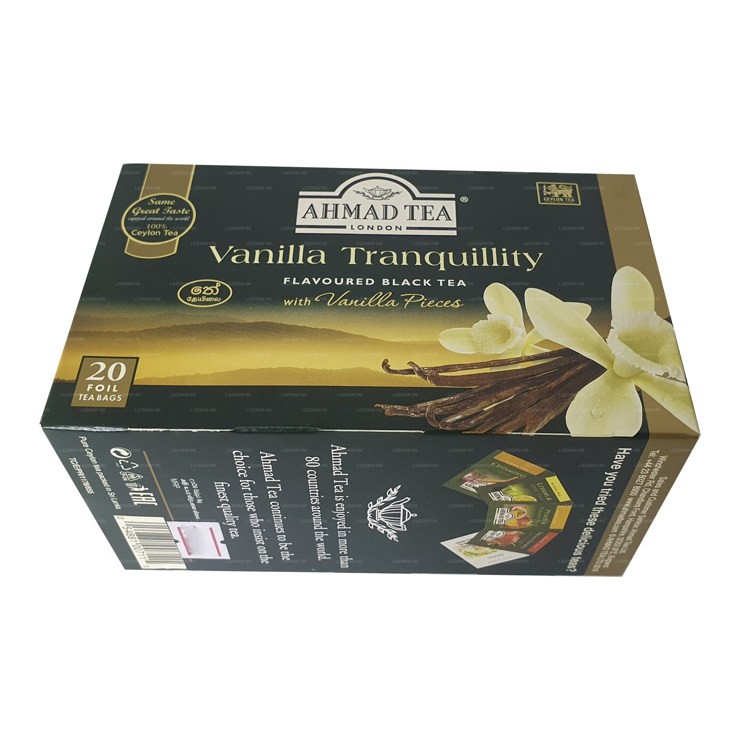 Ahmad Tea Vanilla Tranquility Flavoured Black Tea (40g) 20 Foil Tea Bags