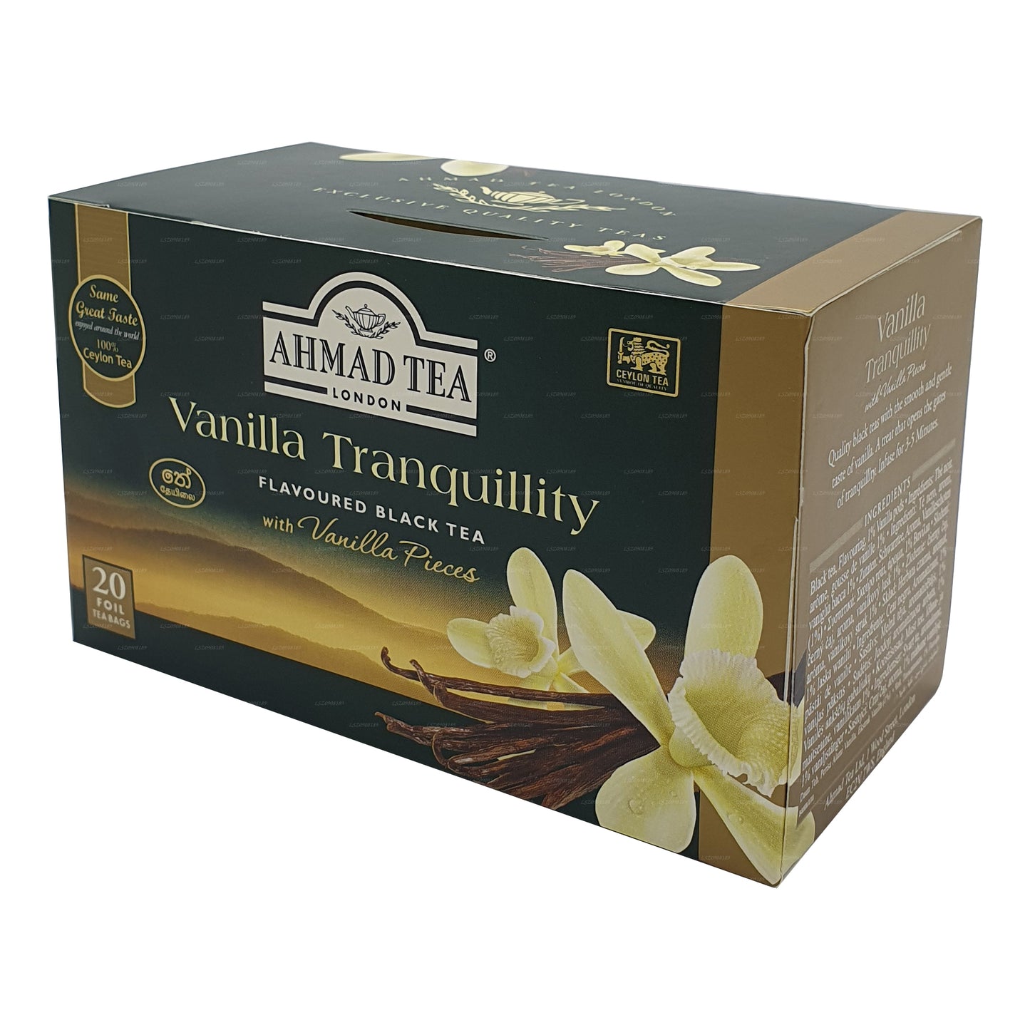 Ahmad Tea Vanilla Tranquility Flavoured Black Tea (40g) 20 Foil Tea Bags