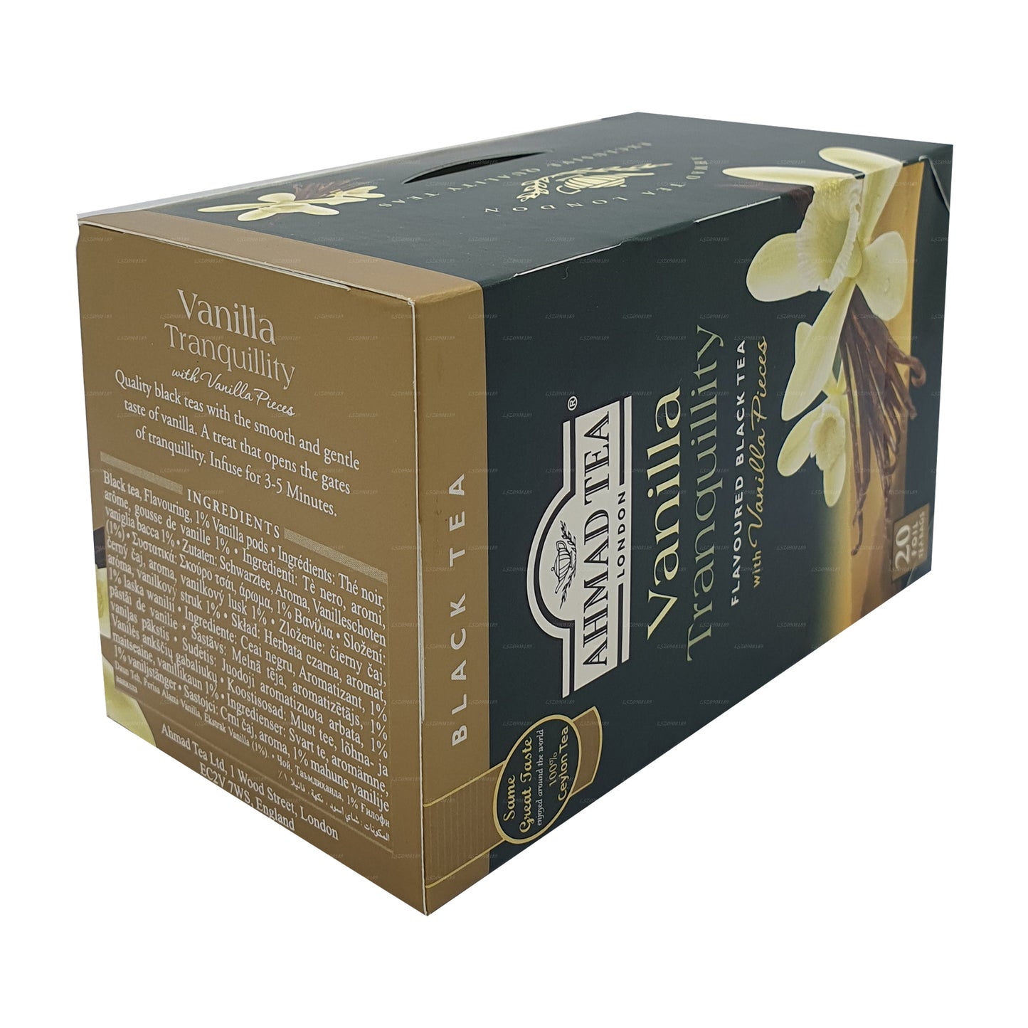 Ahmad Tea Vanilla Tranquility Flavoured Black Tea (40g) 20 Foil Tea Bags