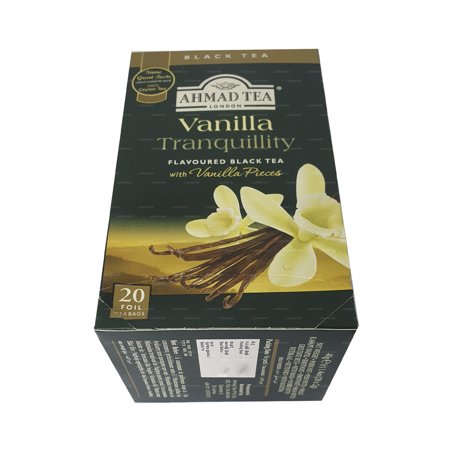 Ahmad Tea Vanilla Tranquility Flavoured Black Tea (40g) 20 Foil Tea Bags