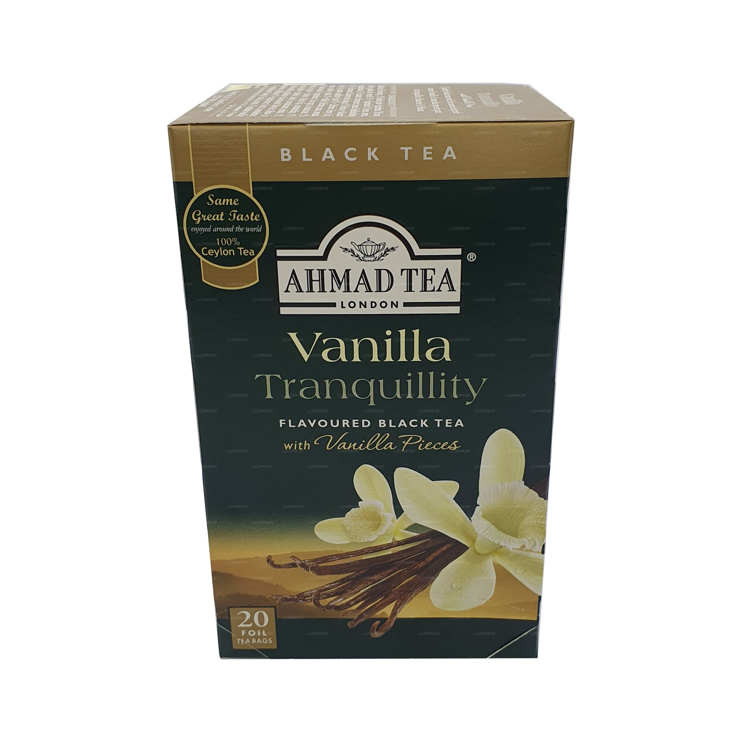 Ahmad Tea Vanilla Tranquility Flavoured Black Tea (40g) 20 Foil Tea Bags