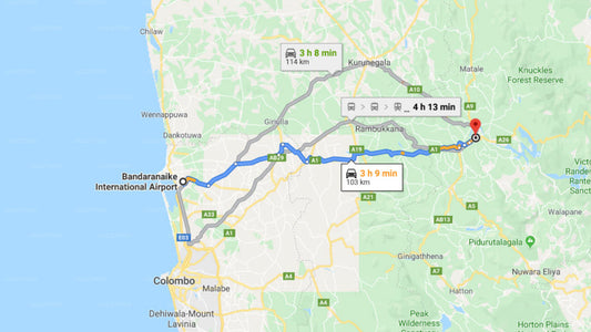 Transfer between Colombo Airport (CMB) and Hotel Mountain View,, Kandy