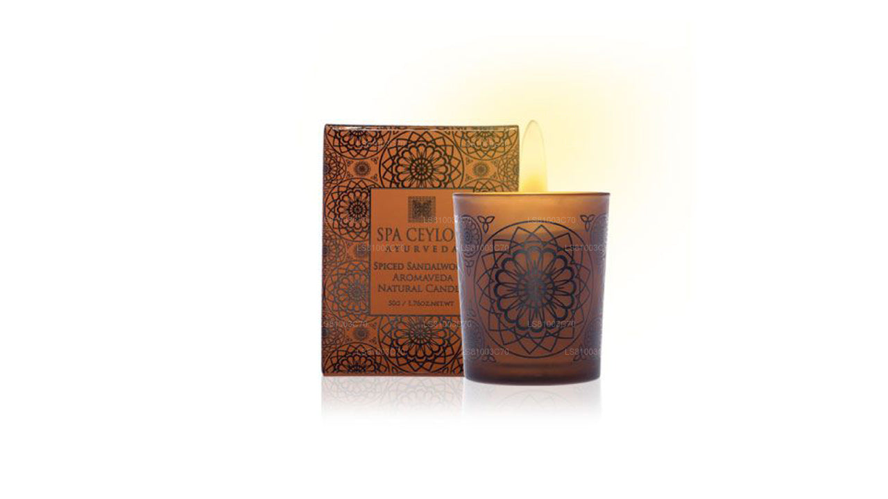 Spa Ceylon Spiced Sandalwood - Aromaveda Natural Candle (50g)